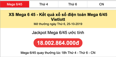 Jackpot thu 6 ngay 26-10-2019